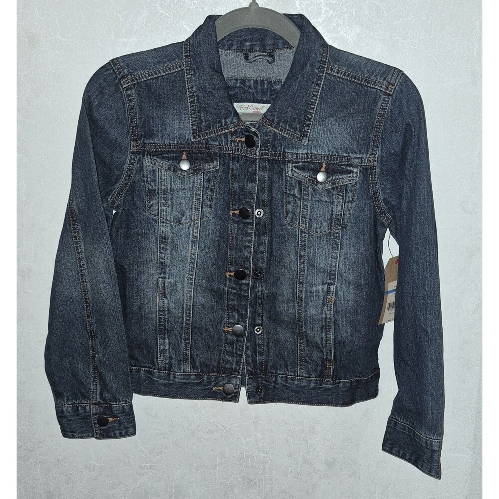NWT Girls Red Camel Denim Jean Jacket